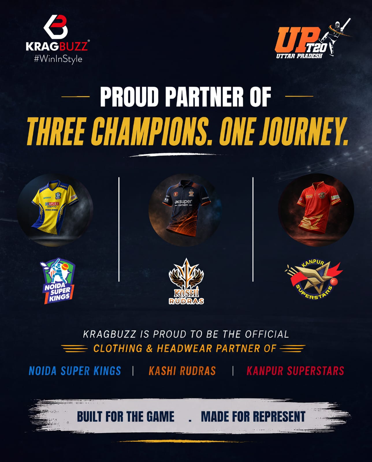 KragBuzz Sports Backs Three Teams in the UP T20 League as Official Clothing Partner
